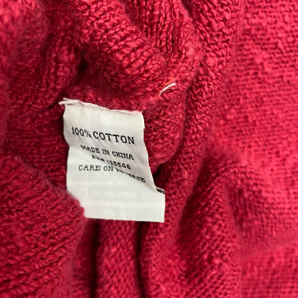 Habitat Womens Sweater Red Large Lagenlook Pullover Button Knit Boxy Casual Top - Picture 10 of 13